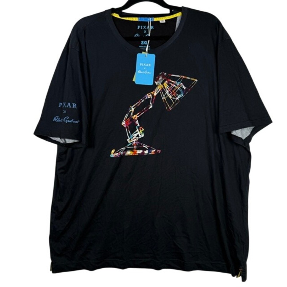 NWT Robert Graham Lights On Pixar Lamp T-Shirt Disney Graphic Tee Black 3XL New